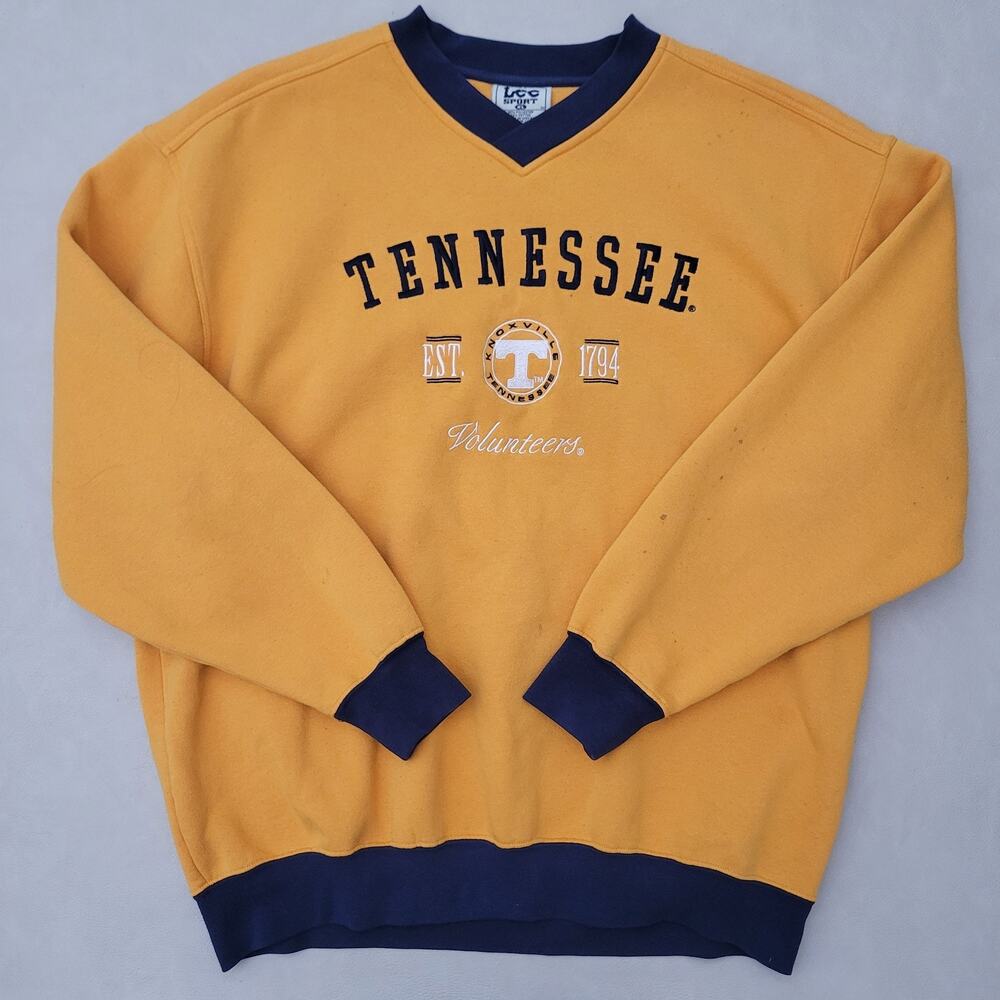 Vintage Tennessee Volunteers Sweatshirt Orange Mens XLarge Football Lee Sport